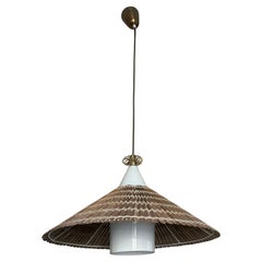 Paavo Tynell model 1082 for Idman, rattan shade, circa 1960.