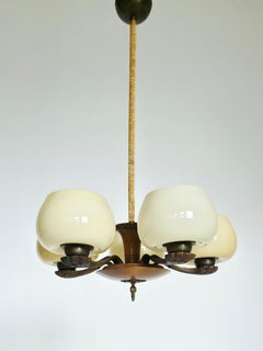 Lustre à cinq lumières « Modèle 1376 » de Paavo Tynell pour Taito Oy, Finlande, années 1930
