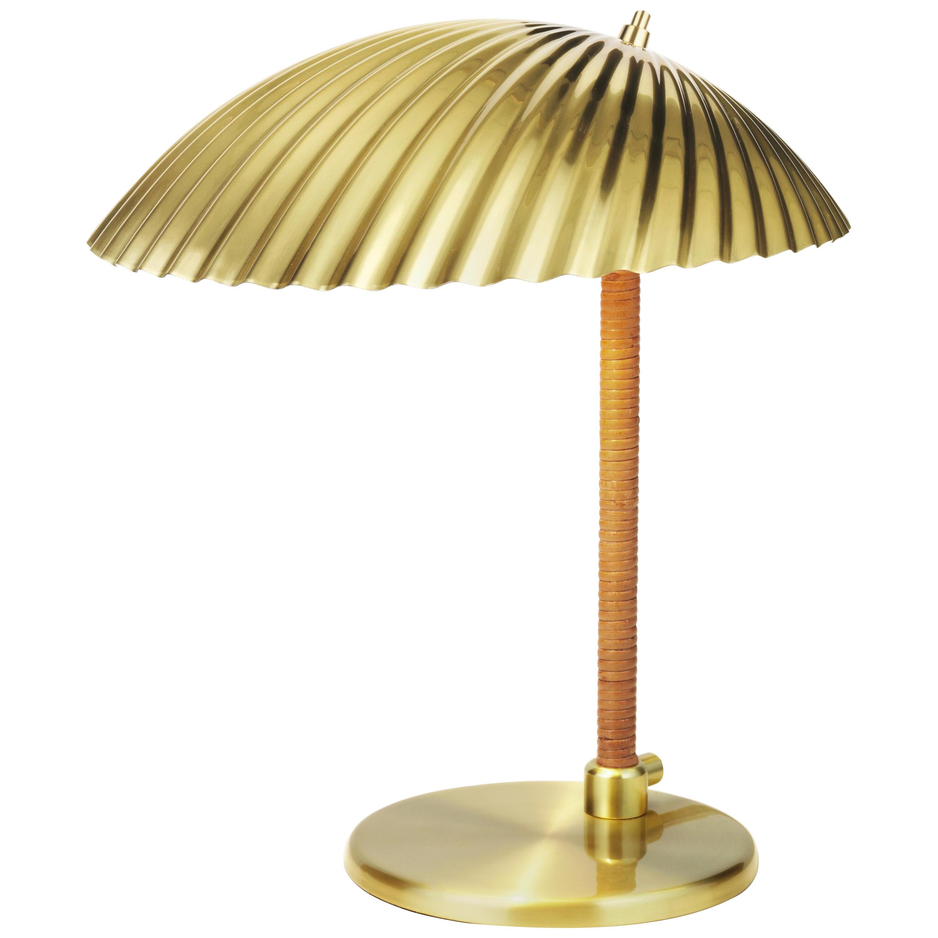 Paavo Tynell Model 5321 Brass and Rattan Table Lamp For Sale 13