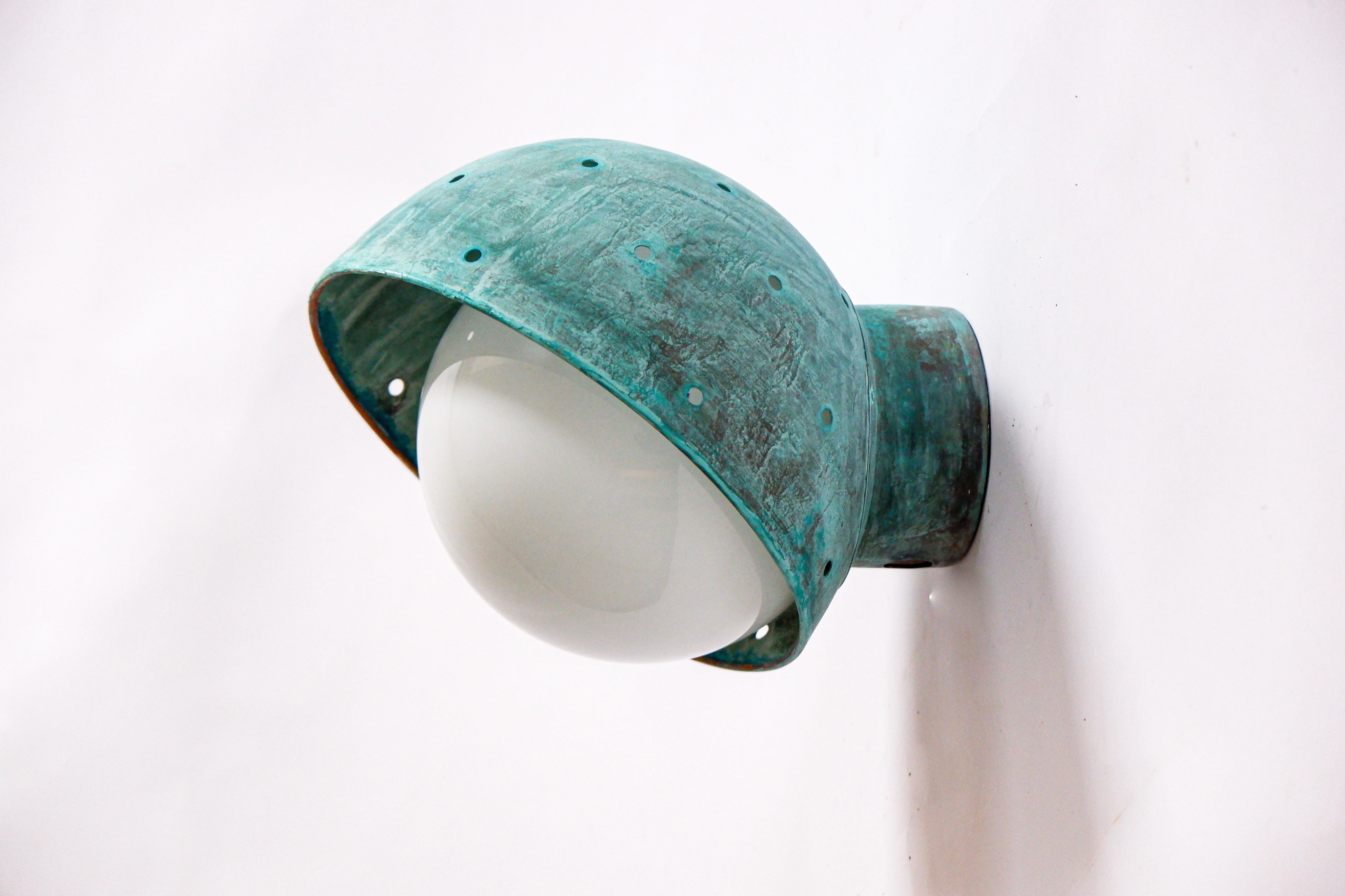 Paavo Tynell Modell 7313 für Taito, Kupfer und Opalglas, Finnland um 1940. im Angebot 5
