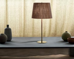 Paavo Tynell Model '9205' Bamboo and Brass Table Lamp for GUBI