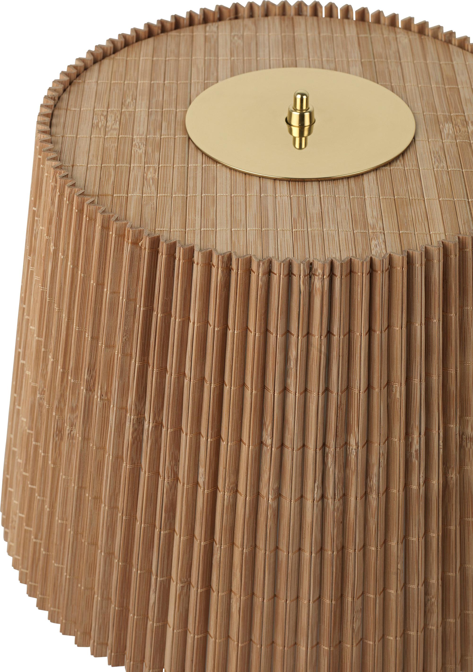 Danish Paavo Tynell Model 9205 Bamboo and Brass Table Lamp for GUBI  For Sale