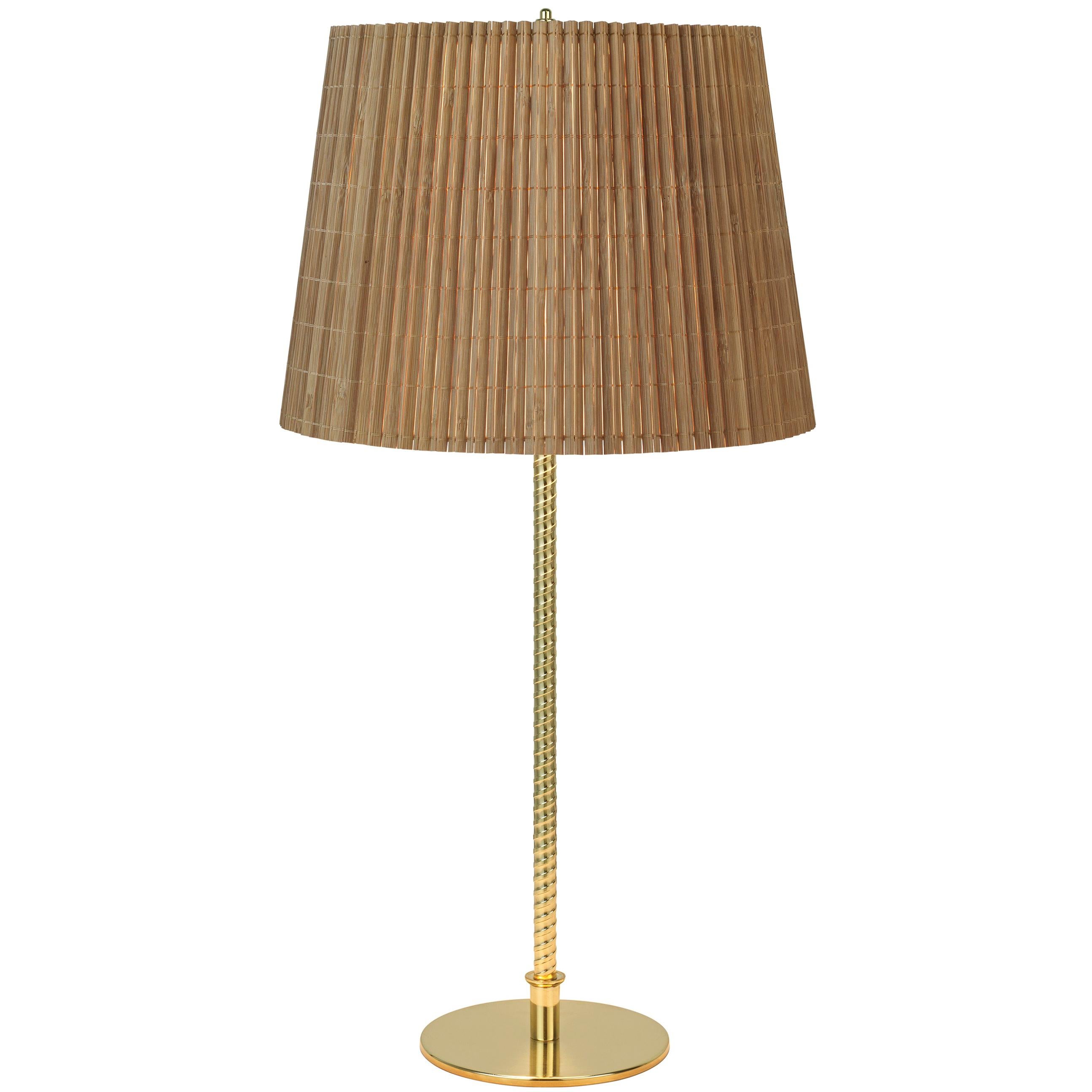 Paavo Tynell Model 9205 Bamboo and Brass Table Lamp for GUBI  For Sale 1