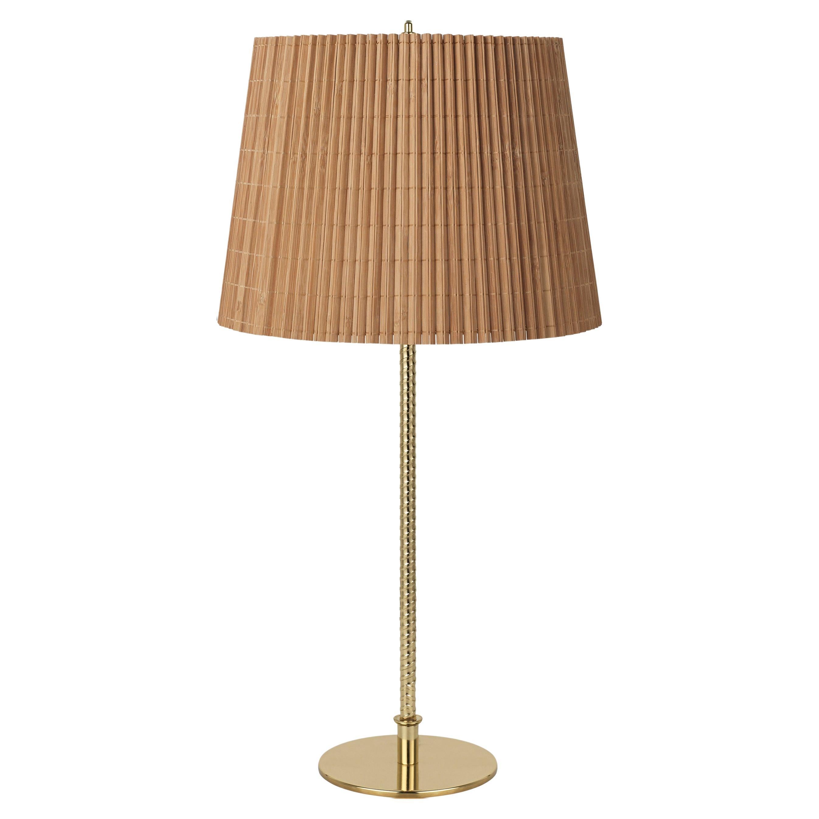 Paavo Tynell Model 9205 Bamboo and Brass Table Lamp for GUBI 