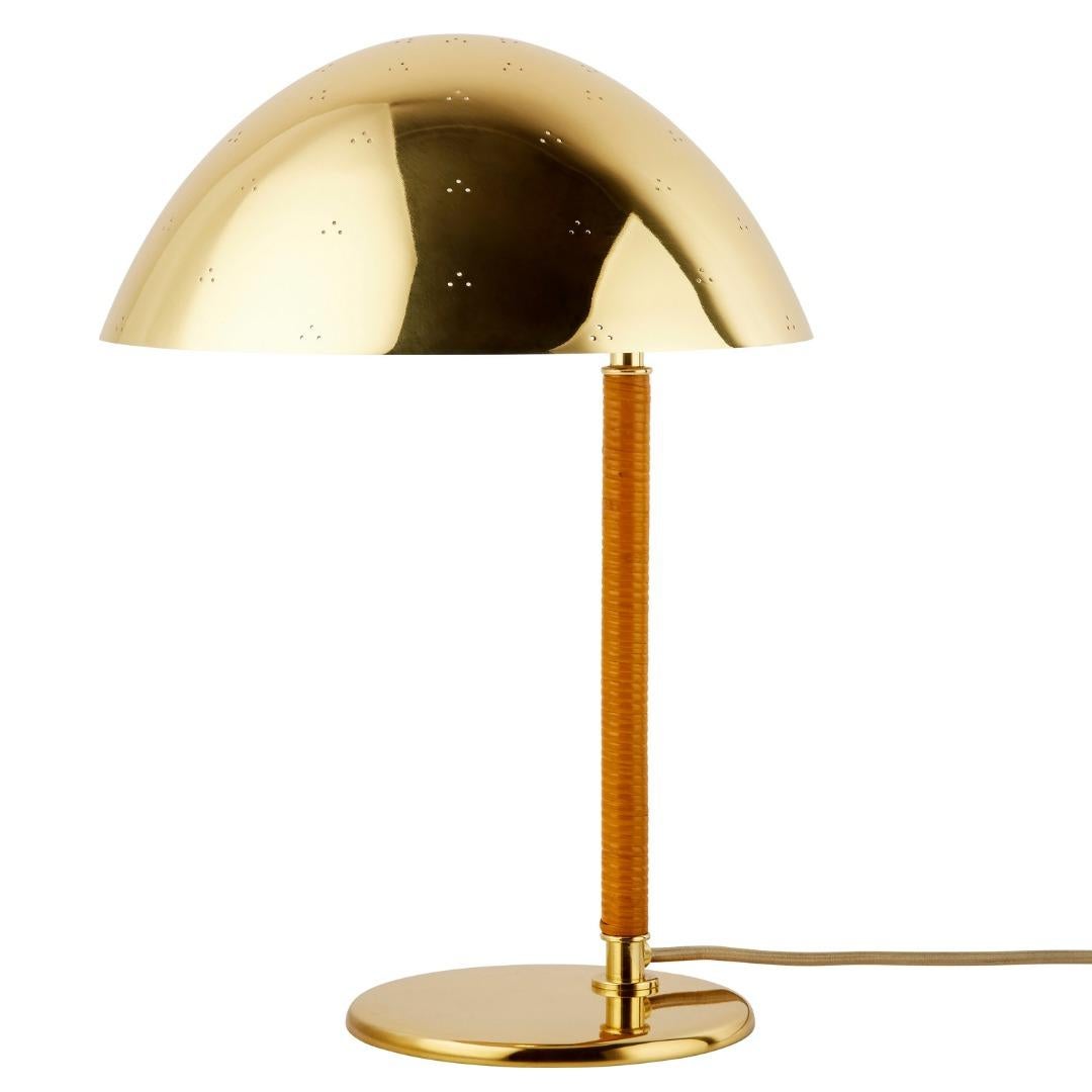 Paavo Tynell Model 9209 Brass and Rattan Table Lamp for Gubi For Sale 5
