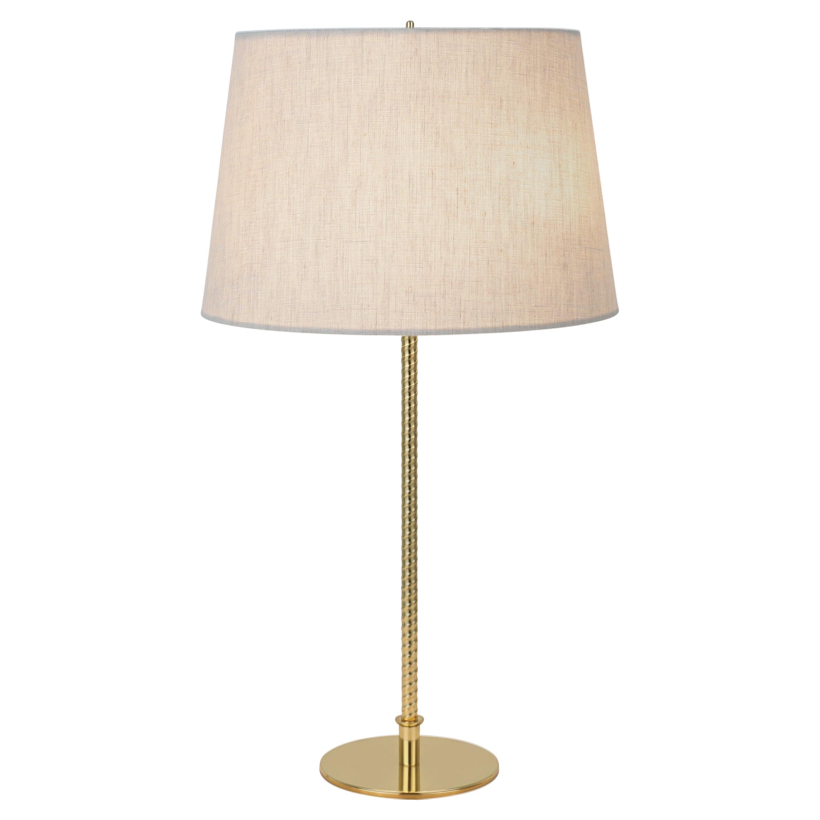 Lampe de table en toile et laiton Paavo Tynell modèle 9205 pour Gubi  en vente