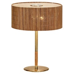 Paavo Tynell Model "9206" Brass and Wood Table Lamp for Taito, Finland ca 1940s