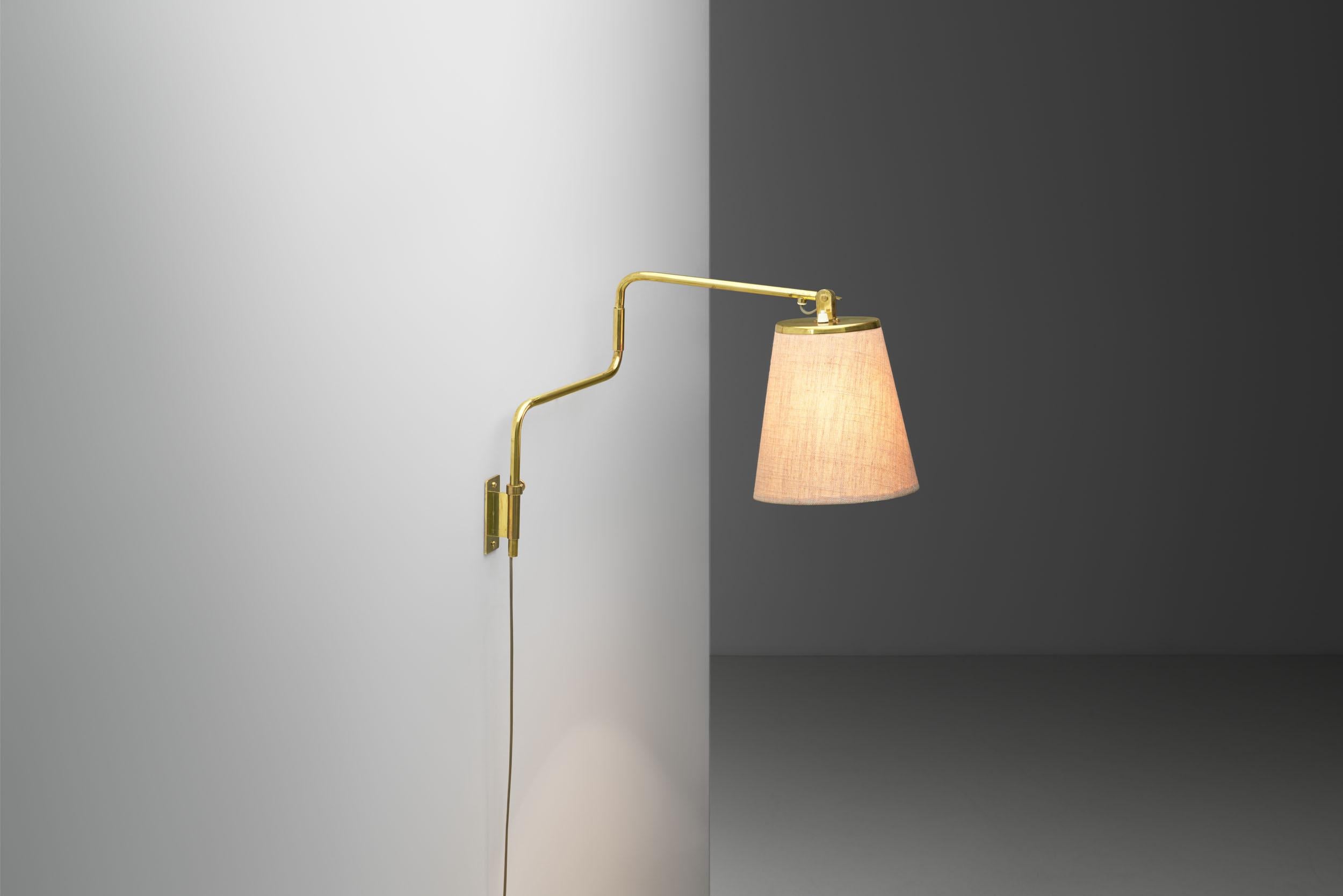Finnish Paavo Tynell Model “9414” Brass Wall Light for Taito Oy, Finland, 1950s