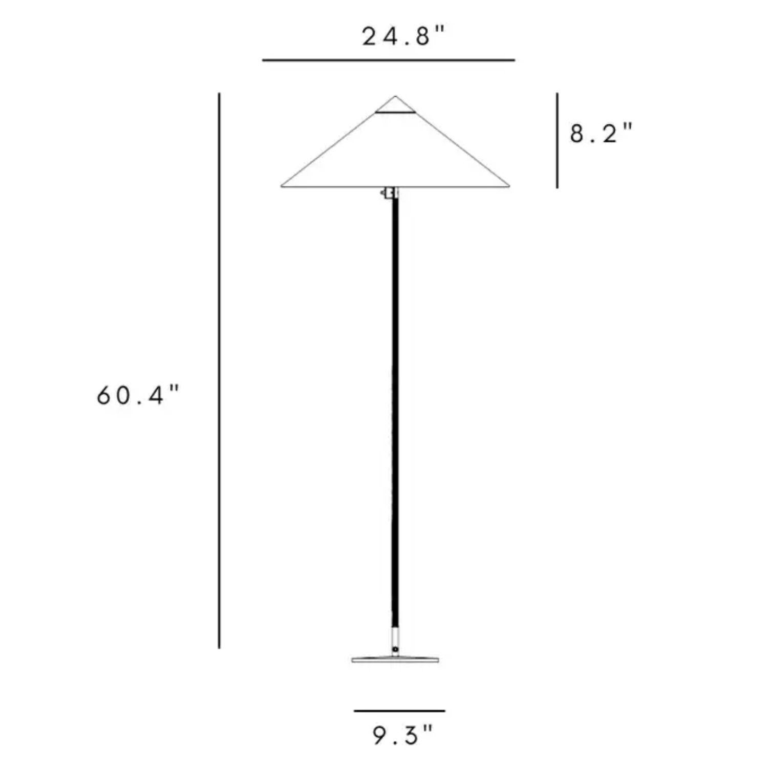 Paavo Tynell Model '9602' Brass and Rattan Floor Lamp with Canvas Shade for GUBI For Sale 3