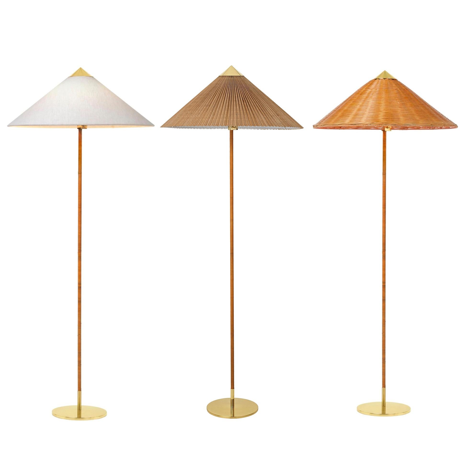 Paavo Tynell Model 9602 Floor Lamp with Bamboo Shade for Gubi In New Condition In Glendale, CA