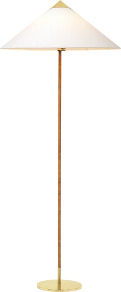 Paavo Tynell Model 9602 Floor Lamp with Wicker Shade