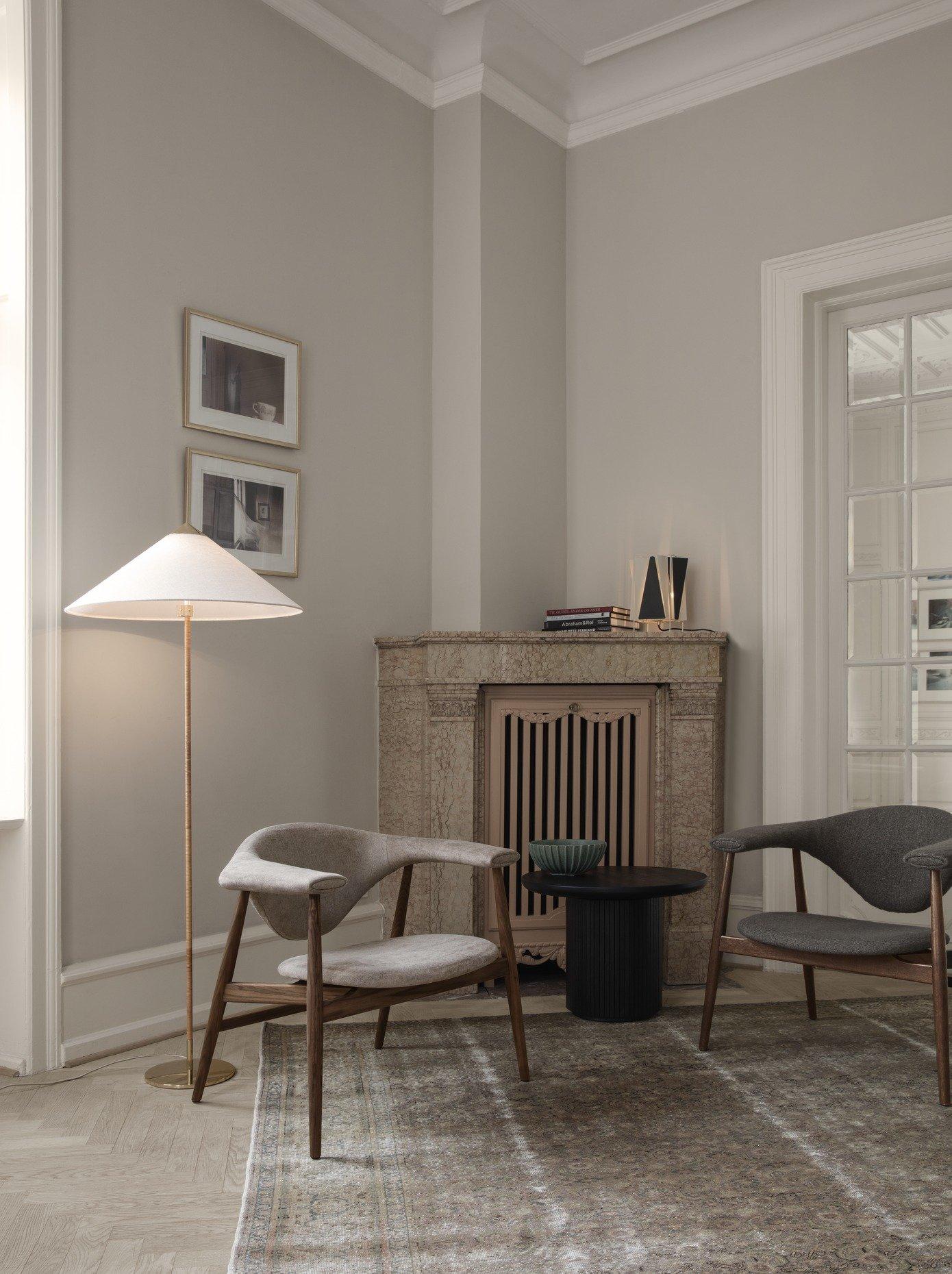Paavo Tynell Model '9602' Brass and Rattan Floor Lamp with Wicker Shade for GUBI For Sale 6
