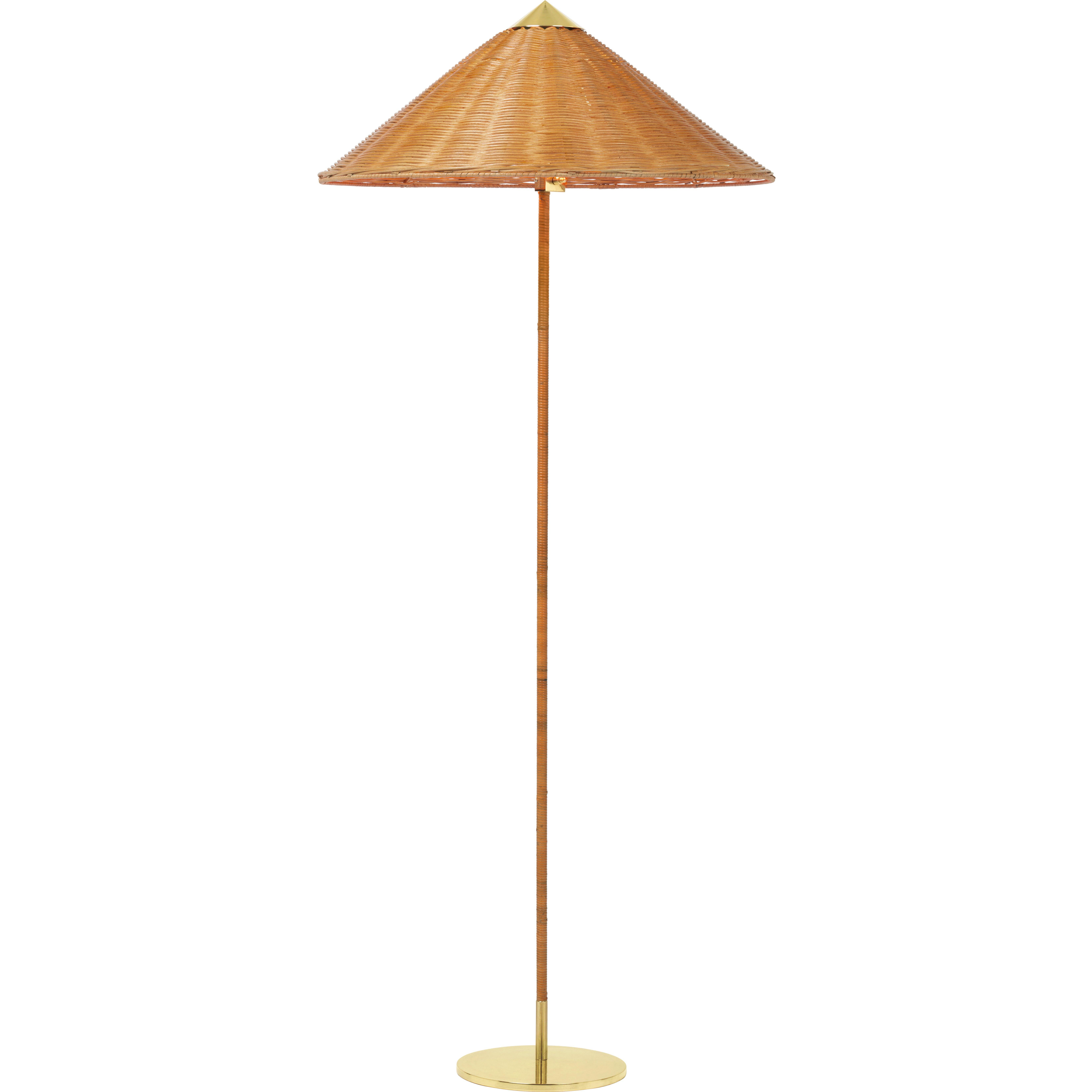 Paavo Tynell Model 9602 Floor Lamp with Wicker Shade