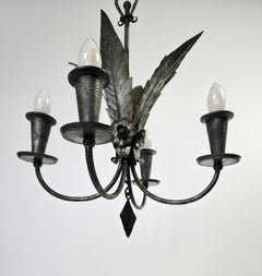 Paavo Tynell Model R3/1703 Four-Light Chandelier for Taito Oy, Finland, 1940s