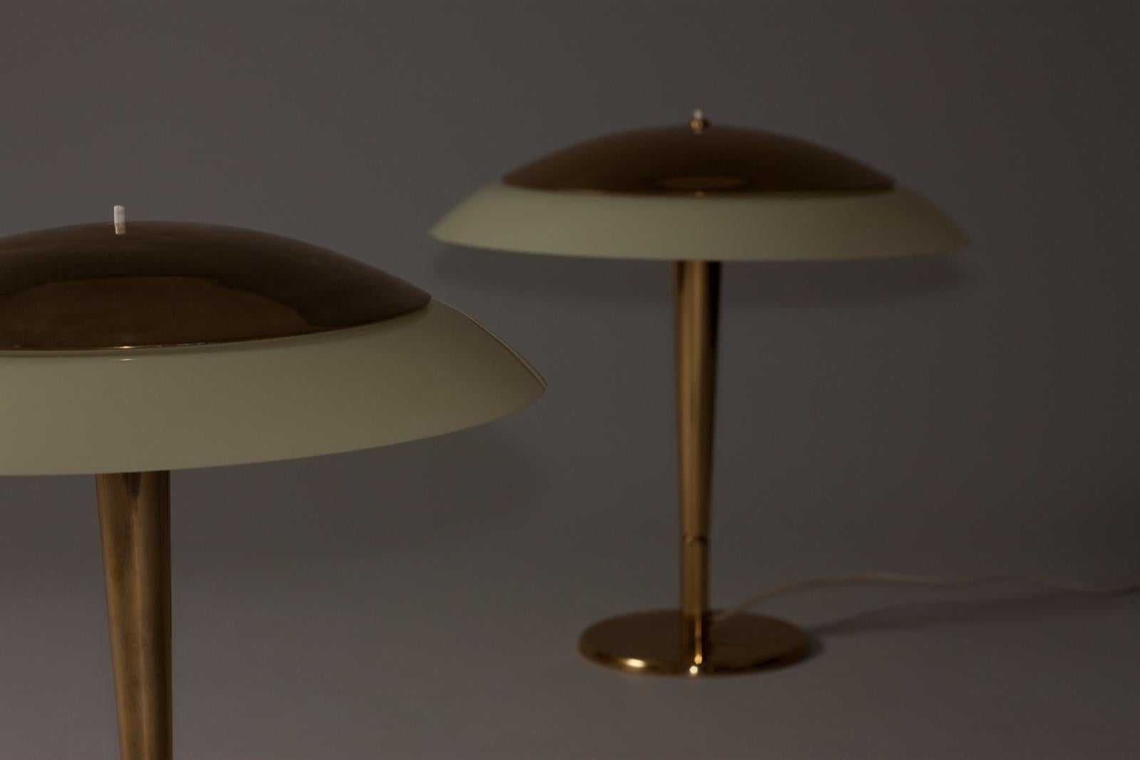 Paavo Tynell, pair of 1940/50's brass desk lamps, Taito Oy 6