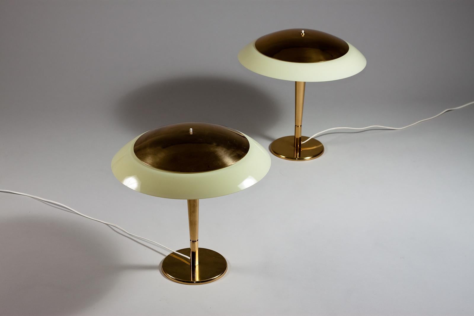 Paavo Tynell, pair of 1940/50's brass desk lamps, Taito Oy 7