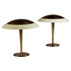 Paavo Tynell, pair of 1940/50's brass desk lamps, Taito Oy