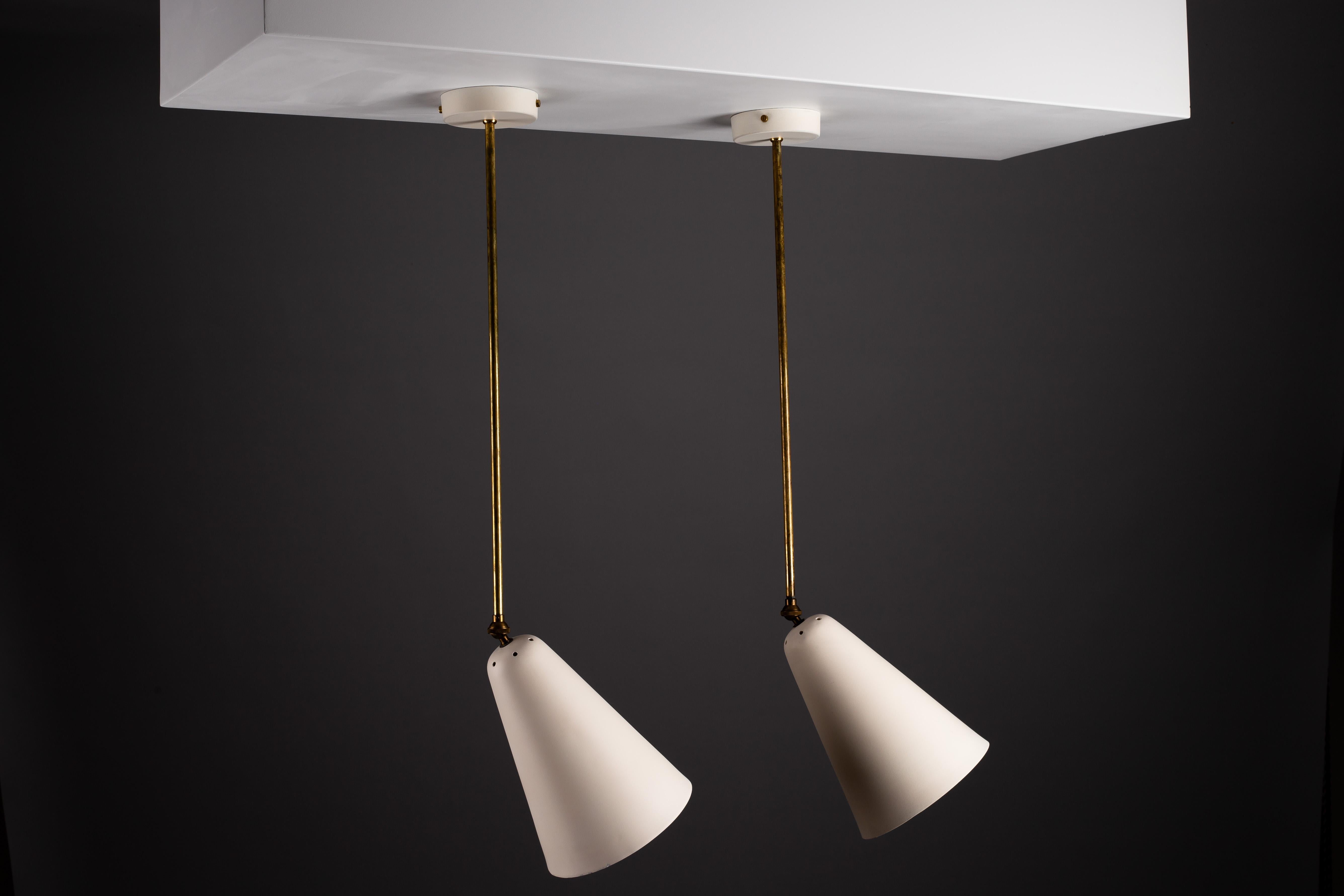 Paavo Tynell, pair of 1950s ceiling/wall lamps, Idman Oy en vente 11