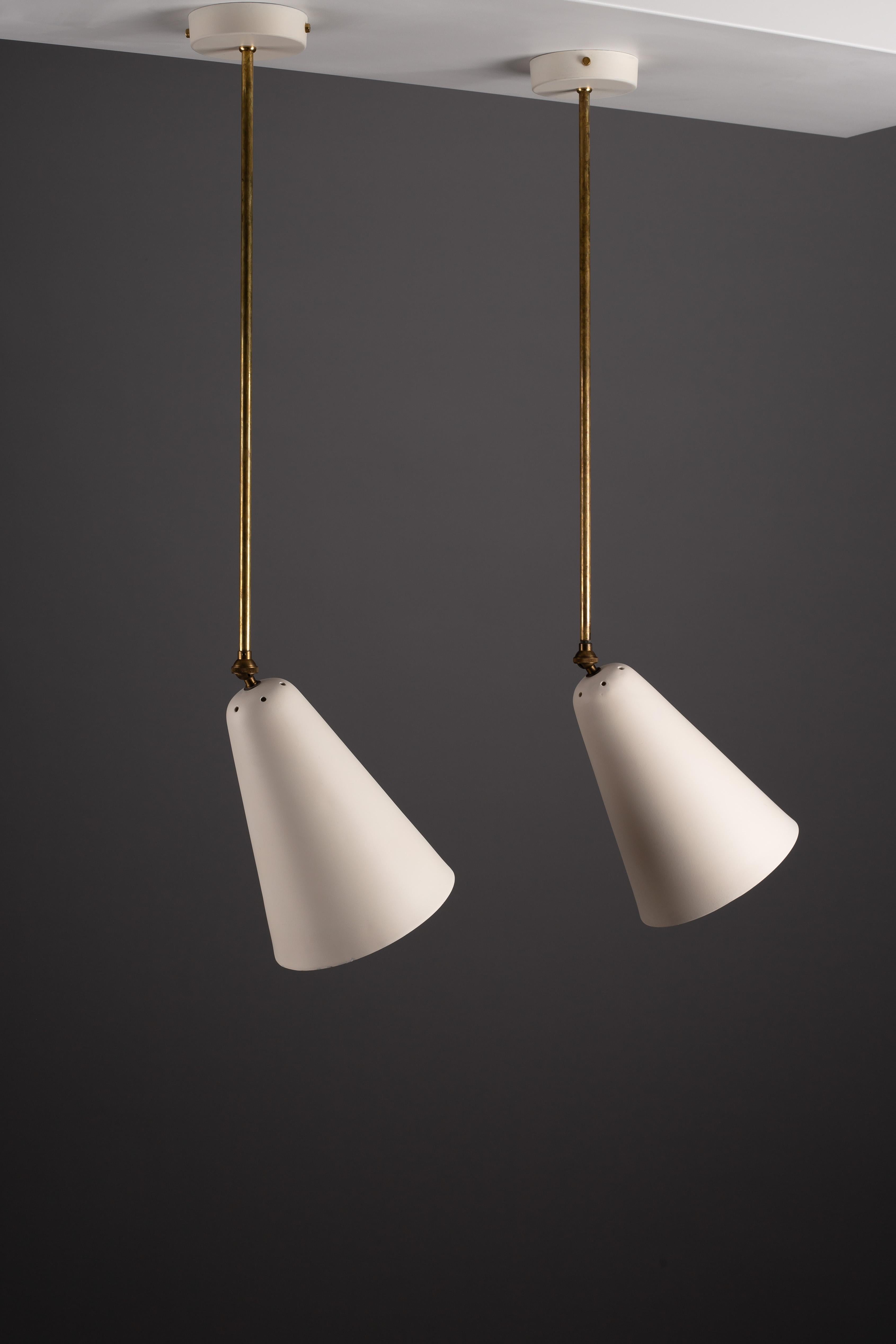 Mid-Century Modern Paavo Tynell, pair of 1950s ceiling/wall lamps, Idman Oy en vente