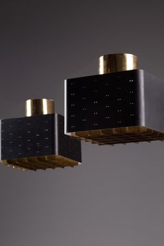 Paavo Tynell, par de lámparas de techo "Starry sky" 9068 de los años 50 para Idman Oy