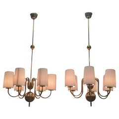 Paavo Tynell Pair Of Commissioned Chandeliers, Taito 1940s