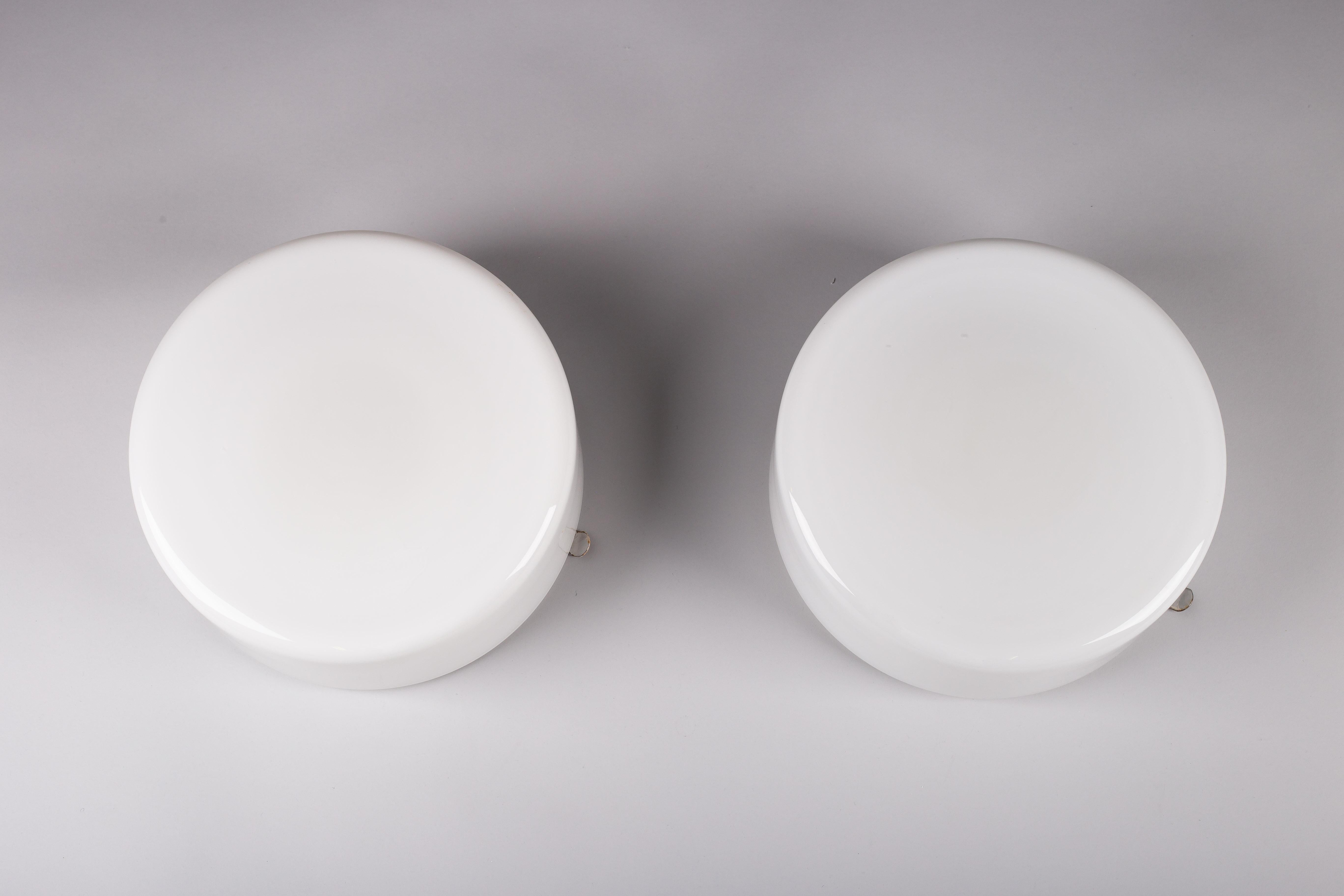Finnish Paavo Tynell, pair of flush mounts (∅30 cm), Idman Oy For Sale