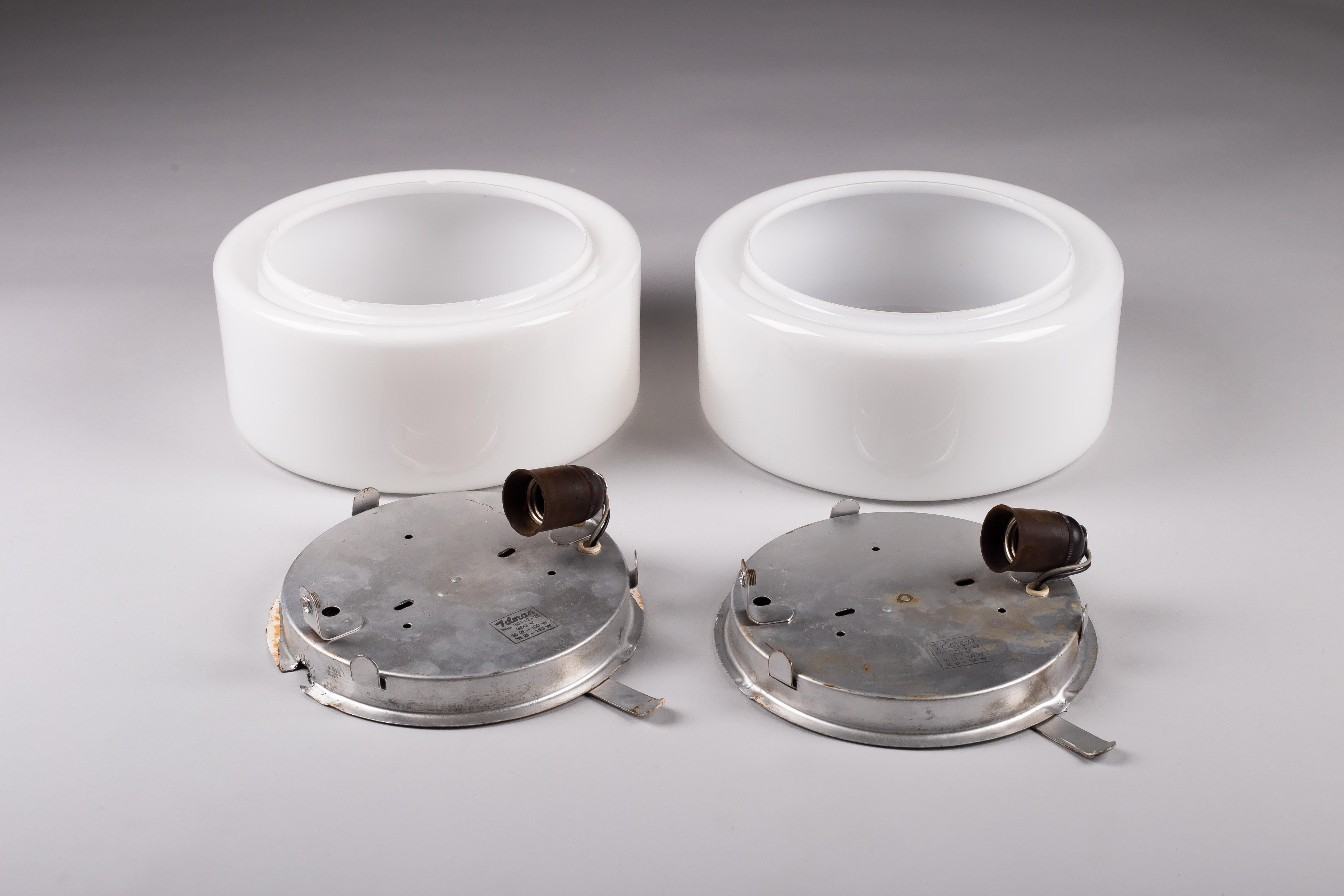 20th Century Paavo Tynell, pair of flush mounts (∅30 cm), Idman Oy For Sale