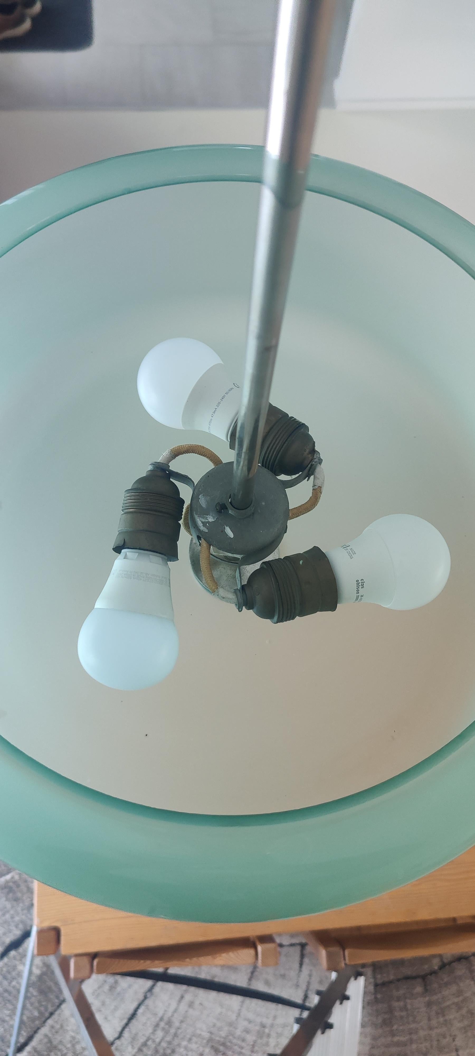 Metal Paavo Tynell Pair of Green Unique Ceiling Lamps For Sale