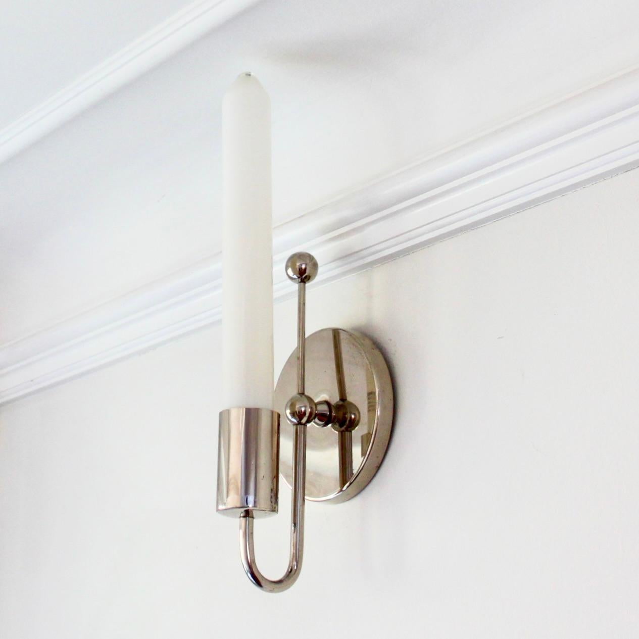Plated Paavo Tynell, Pair of Wall Sconces, Scandinavian Modern, Finland 1930s For Sale