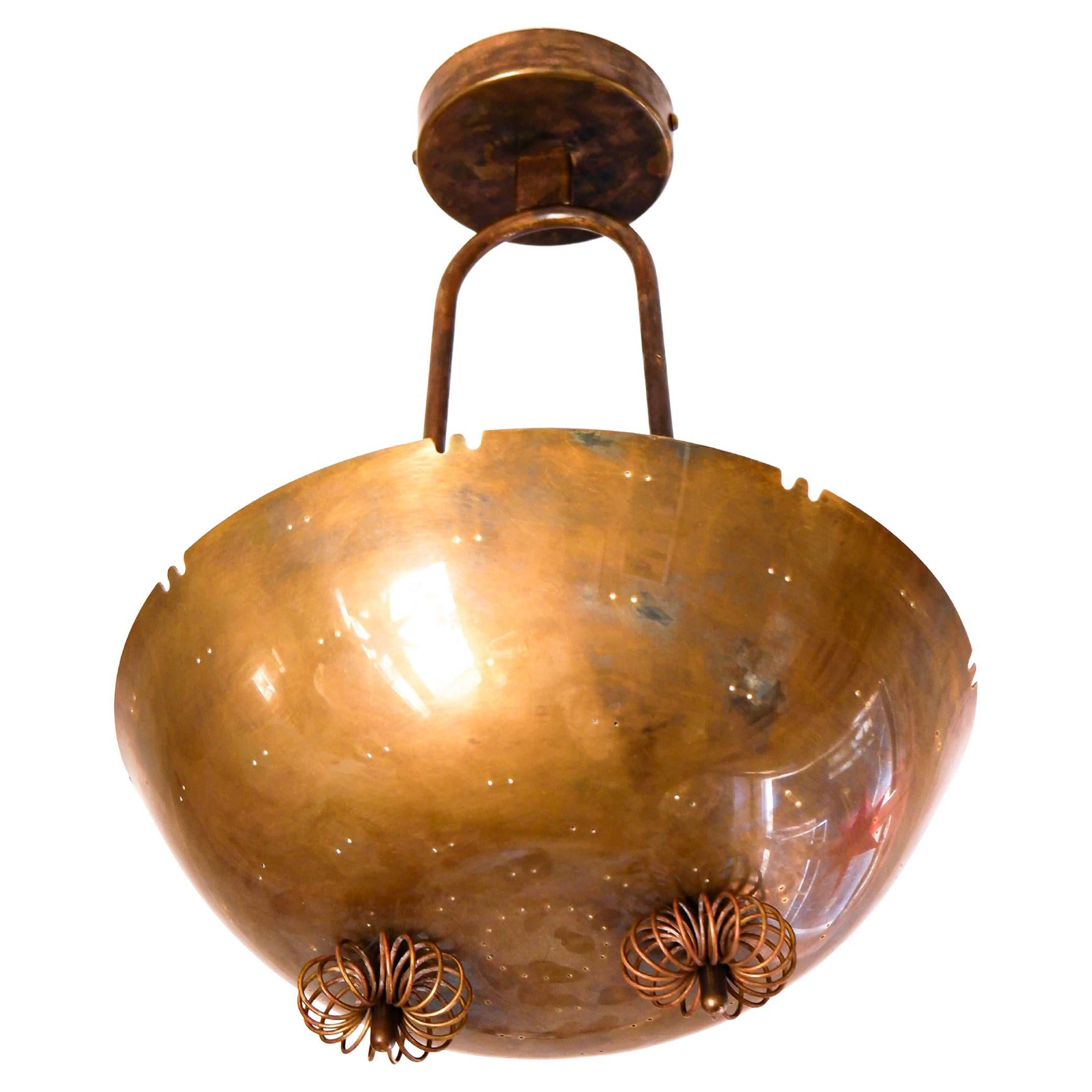 Paavo Tynell pendant light, brass circa 1950, TAITO. For Sale