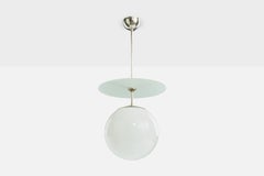 Paavo Tynell, Pendant Light, Glass, Chrome, Finland, 1930s