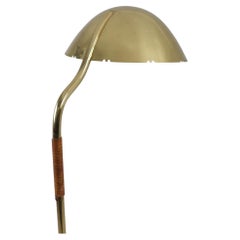 Paavo Tynell Perforated Brass and Leather Floor Lamp Model 9608, Taito 1950s