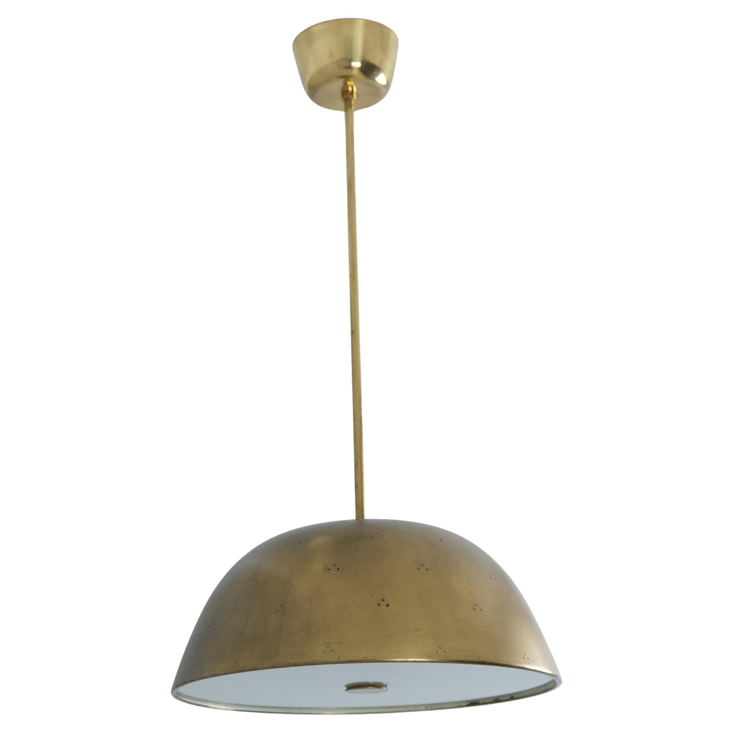 Paavo Tynell, Perforated Brass Ceiling Lamp Model 1953, Taito 1950s