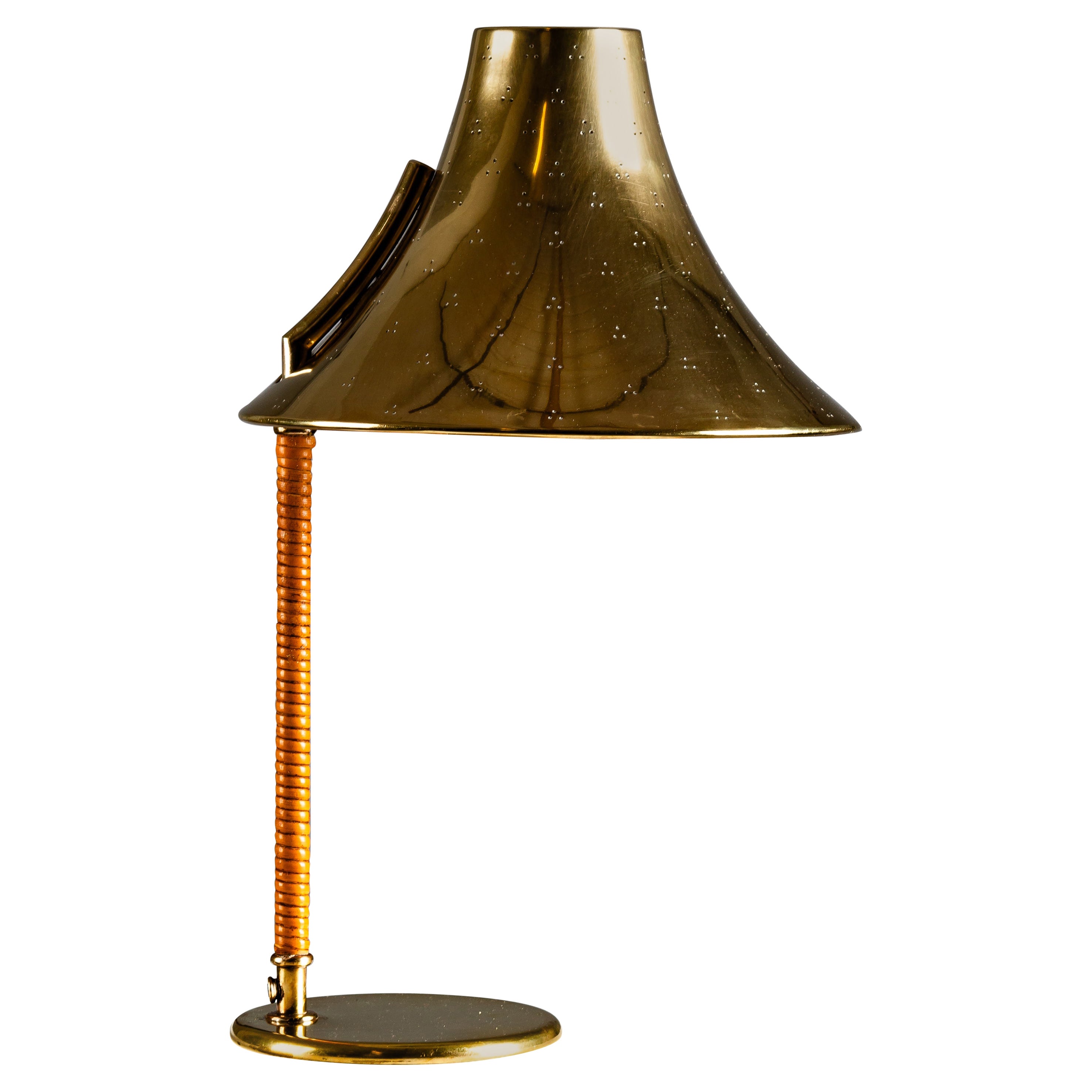 Paavo Tynell, rare 1940s brass table lamp 9208, Taito Oy Finland For Sale