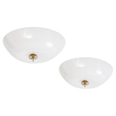 Paavo Tynell Rare Flush Mount Ceiling Lights Model 2093, Finland, 1950s