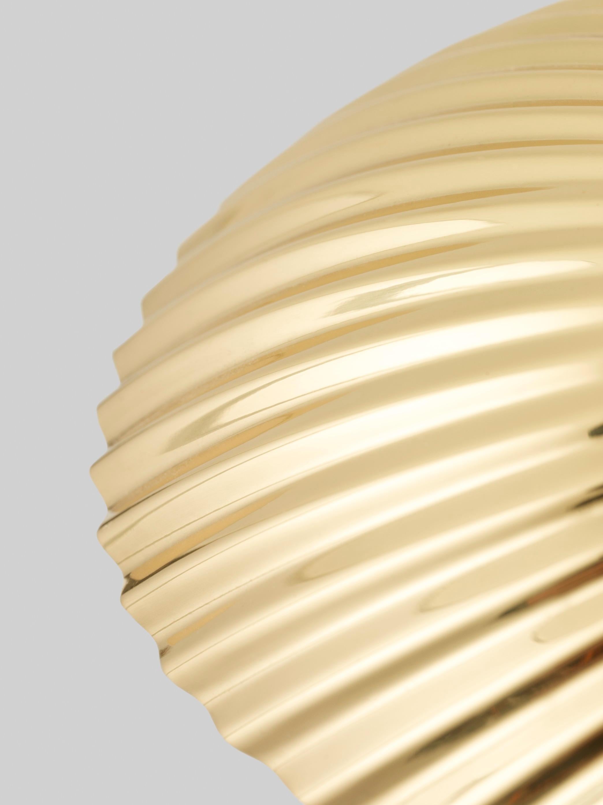 Danish Paavo Tynell Sea Shell Inspired 5321 Brass Shade Table Lamp