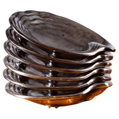 Antique Paavo Tynell, set of 1930's small tinned trays, Taito Oy, Finland