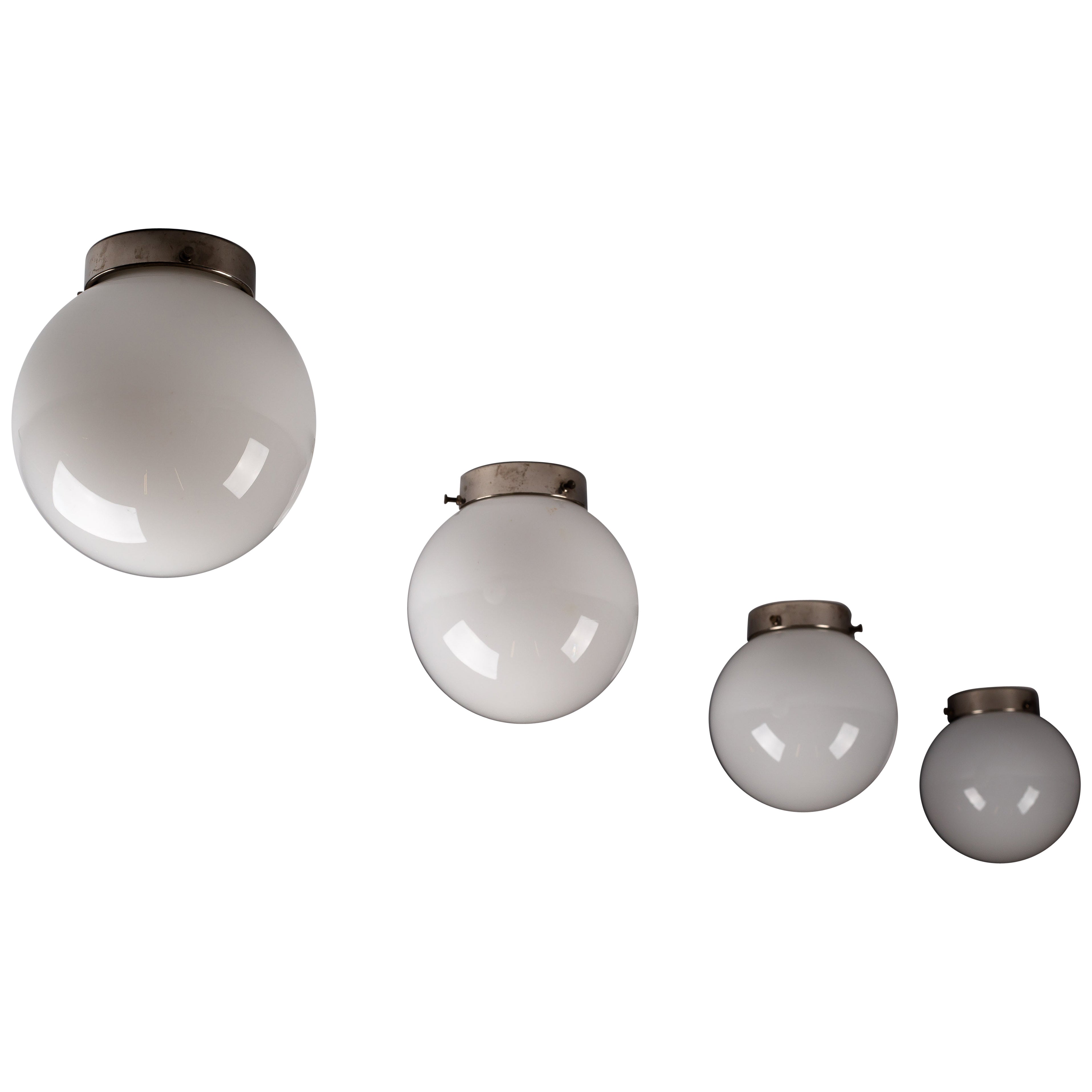 Paavo Tynell, set of c. 1940's flush mounts, Taito Oy, Finland