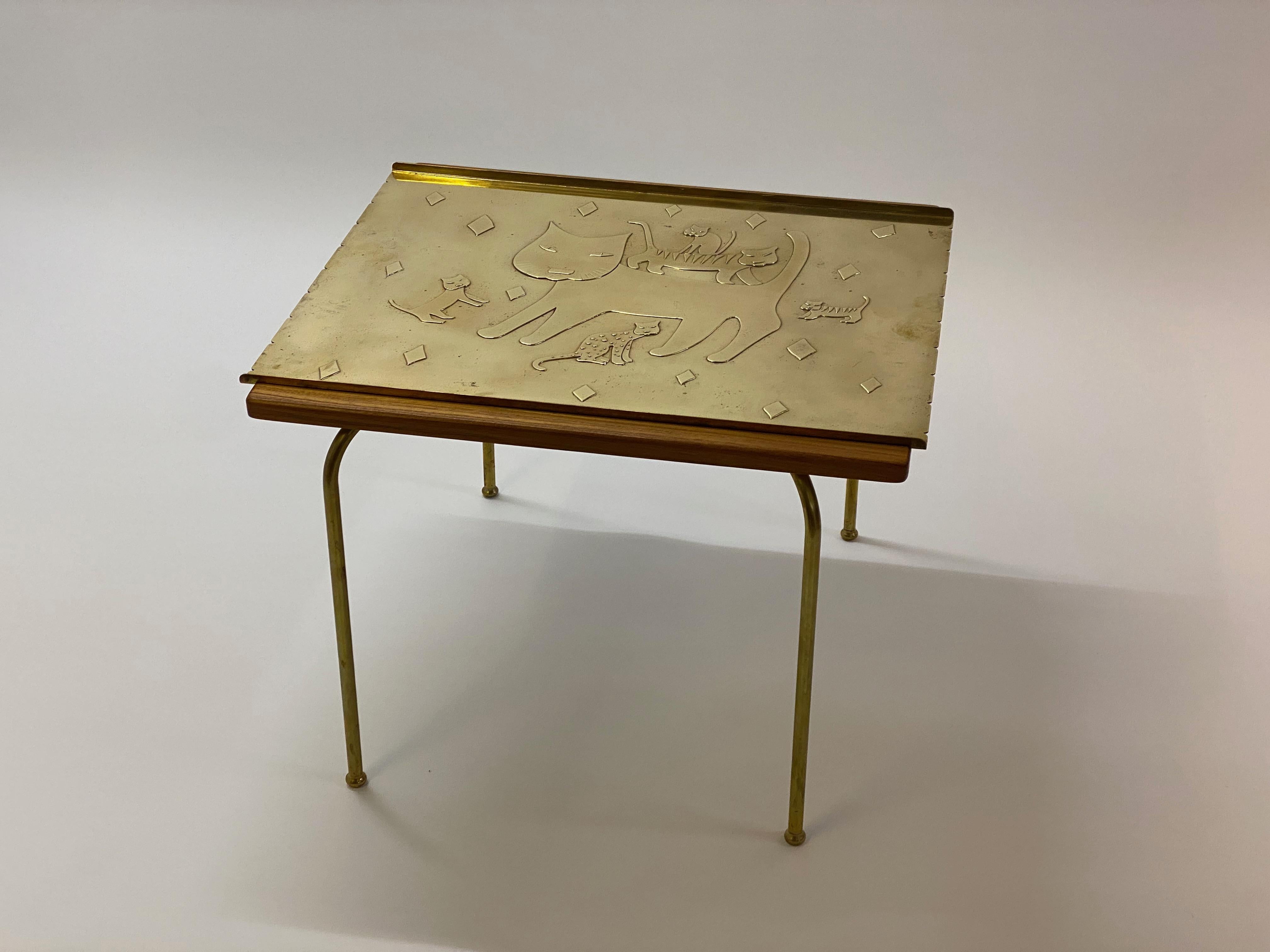 Fatto a mano Tavolino Paavo Tynell con decorazione di Helena Tynell - Finland House 1949 in vendita