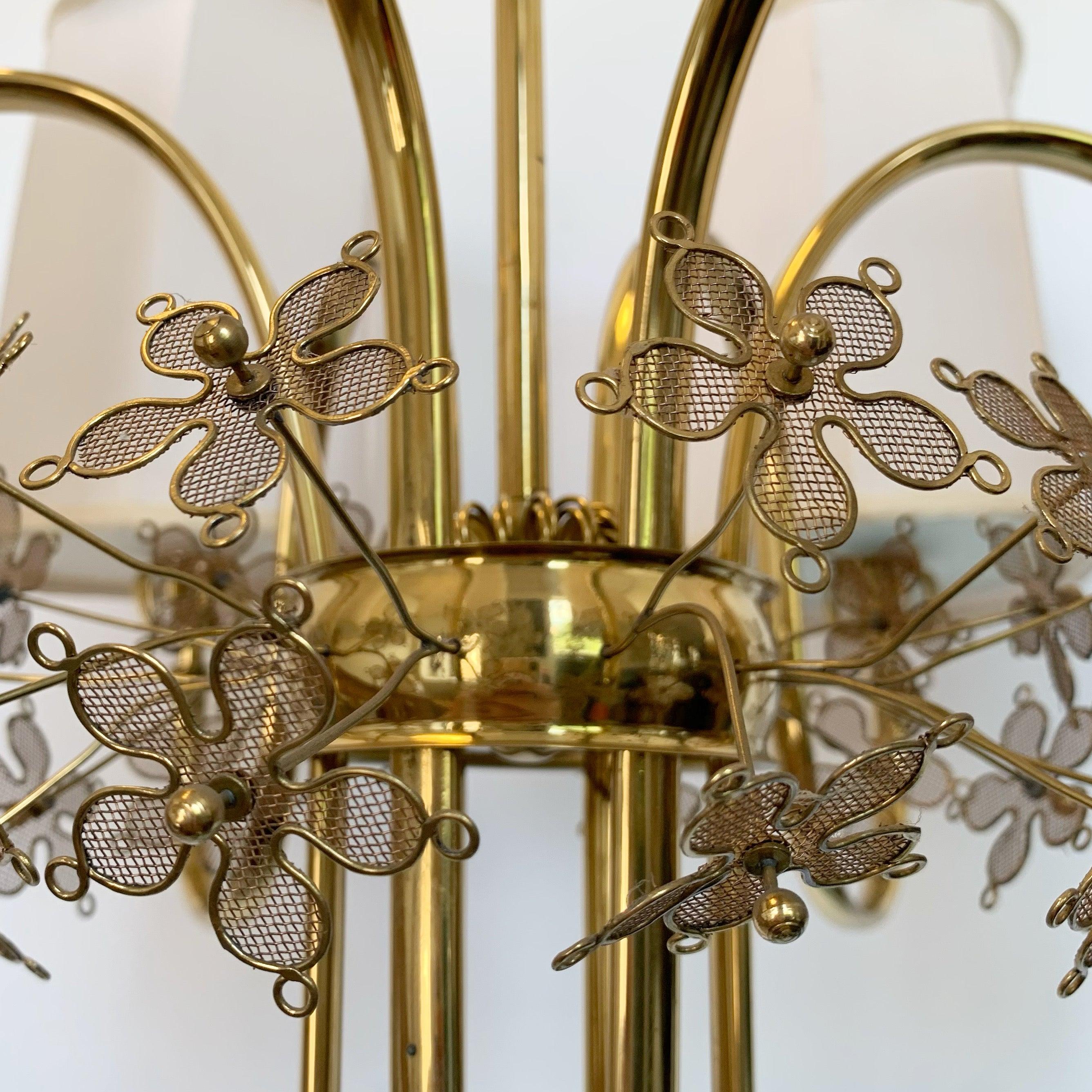 20th Century Paavo Tynell Six Arm Floral Chandelier Model 9013 Taito For Sale