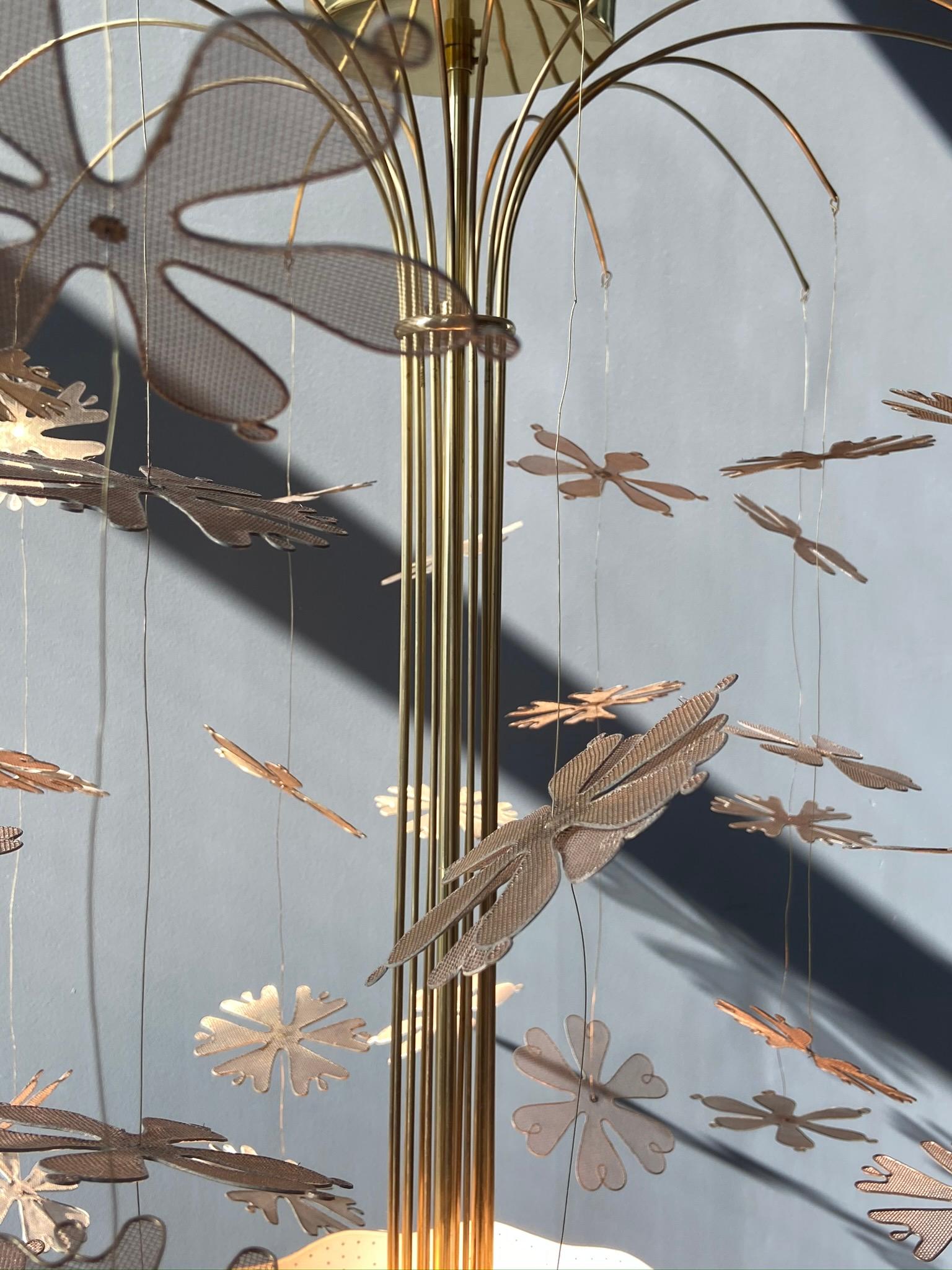 Paavo Tynell Snowflake Brass Chandelier, Taito Oy Model No. 9041, circa 1950s 4
