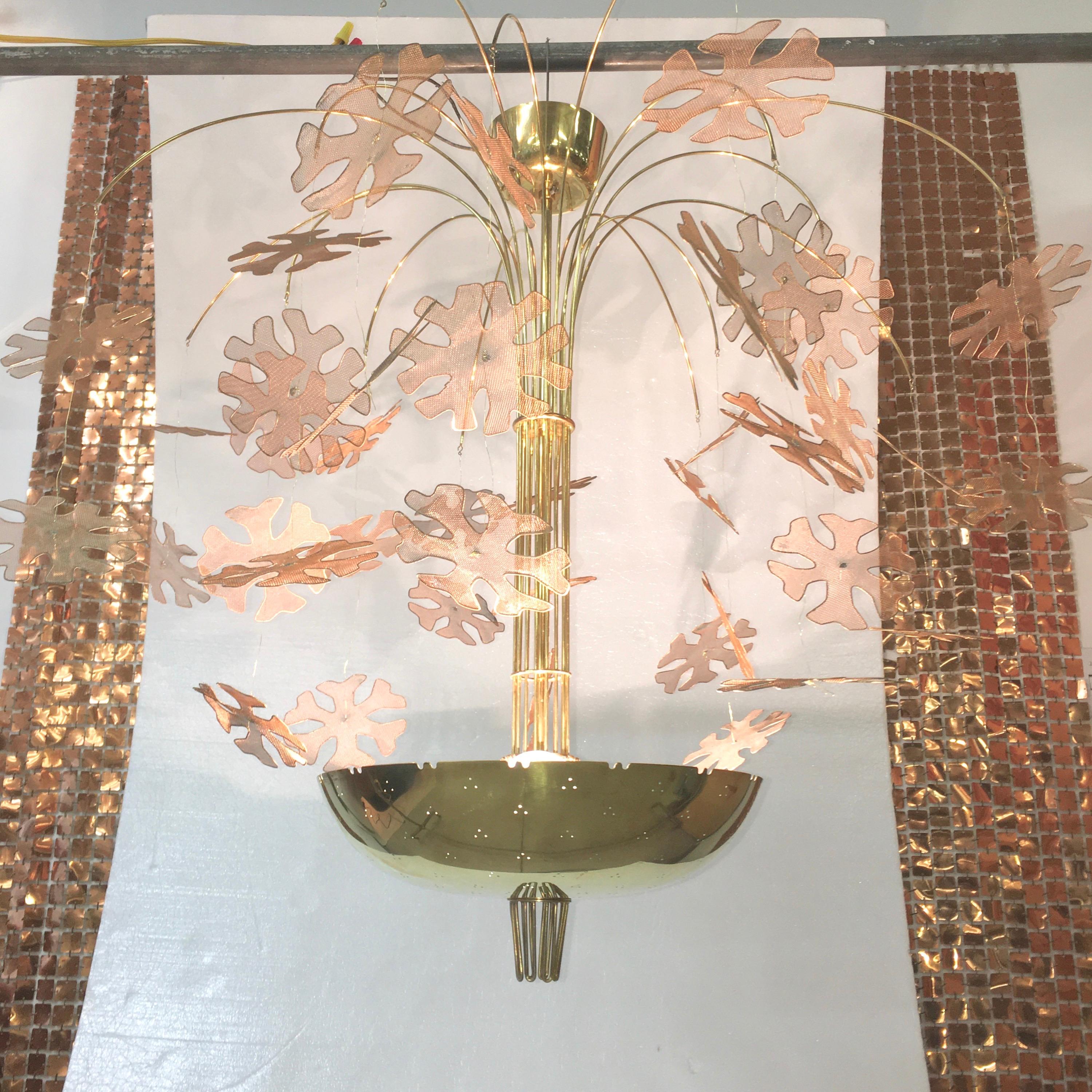 Paavo Tynell Snowflake Chandelier by Taito Oy Finland In Good Condition In Hanover, MA