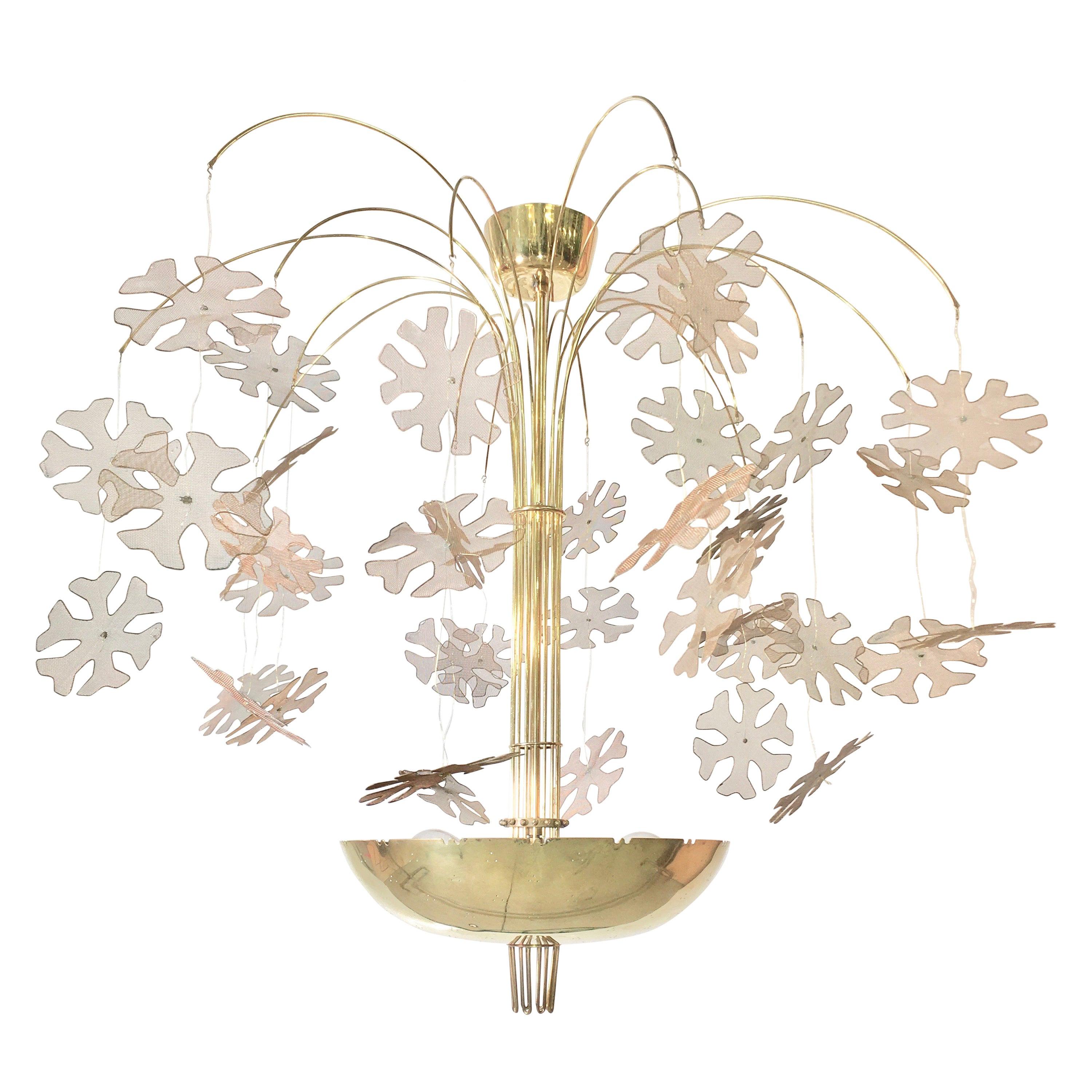 Paavo Tynell Snowflake Chandelier by Taito Oy Finland