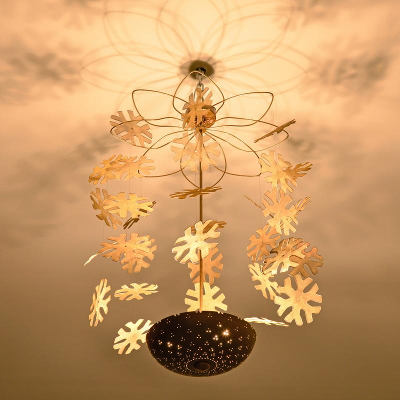 Brass Paavo Tynell SNOWFLAKE Chandelier For Sale