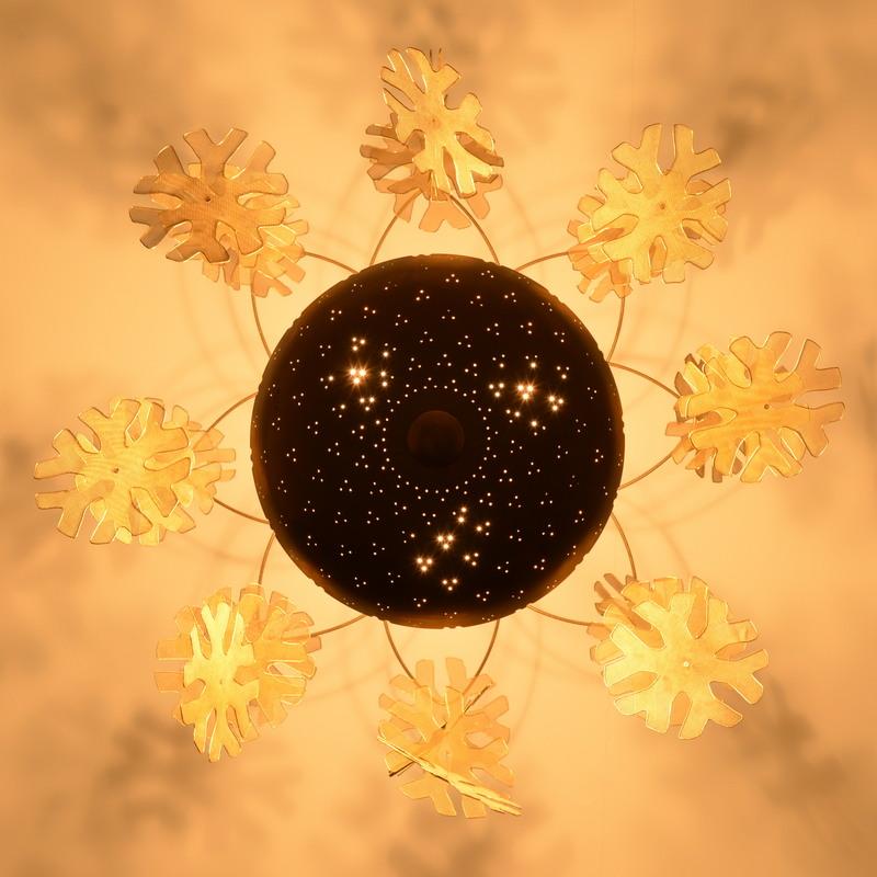 Brass Paavo Tynell SNOWFLAKE Chandelier