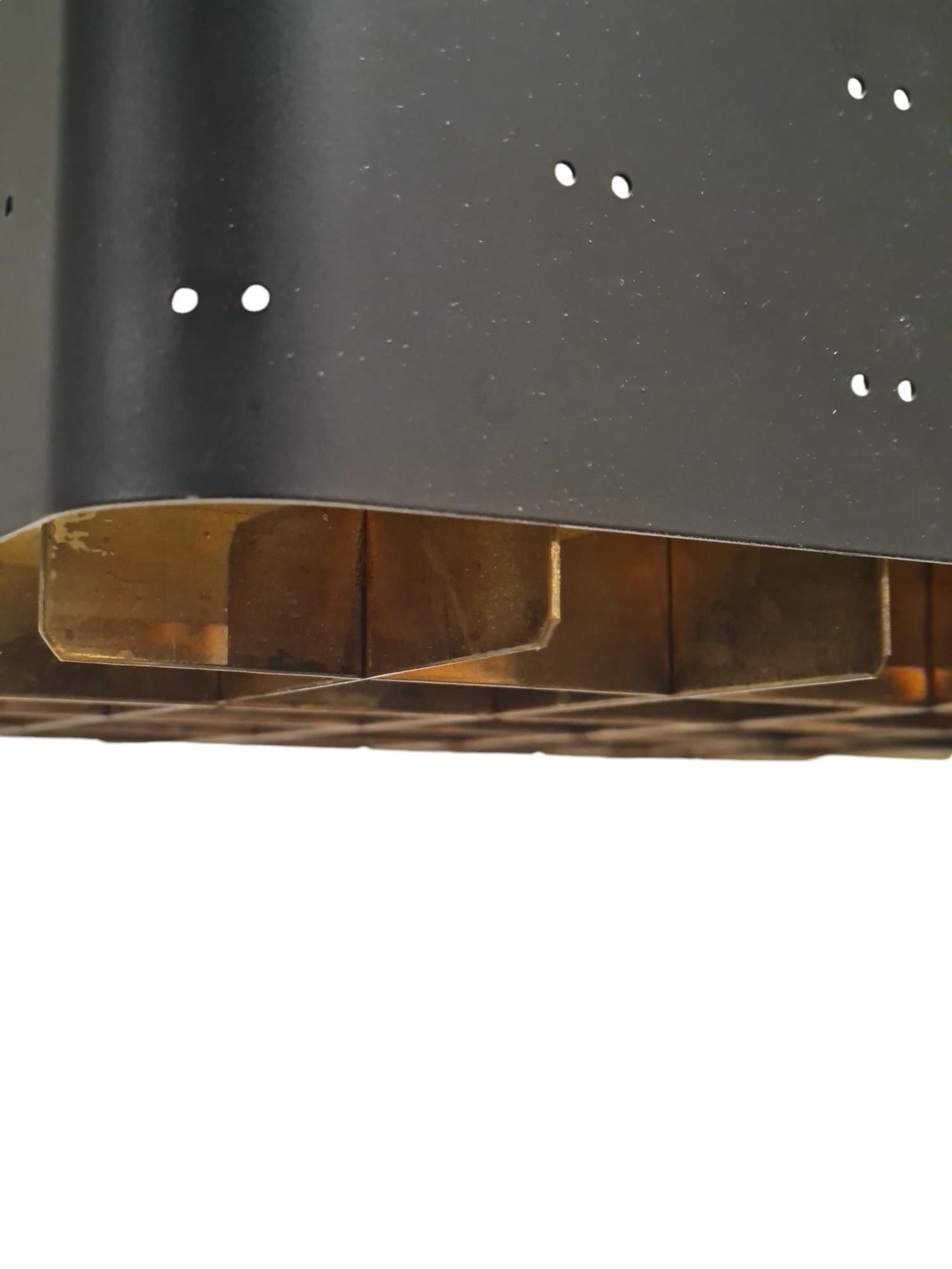 Lampada da soffitto Paavo Tynell Starry Sky 9068 in nero e ottone, Idman 1950s in vendita 7