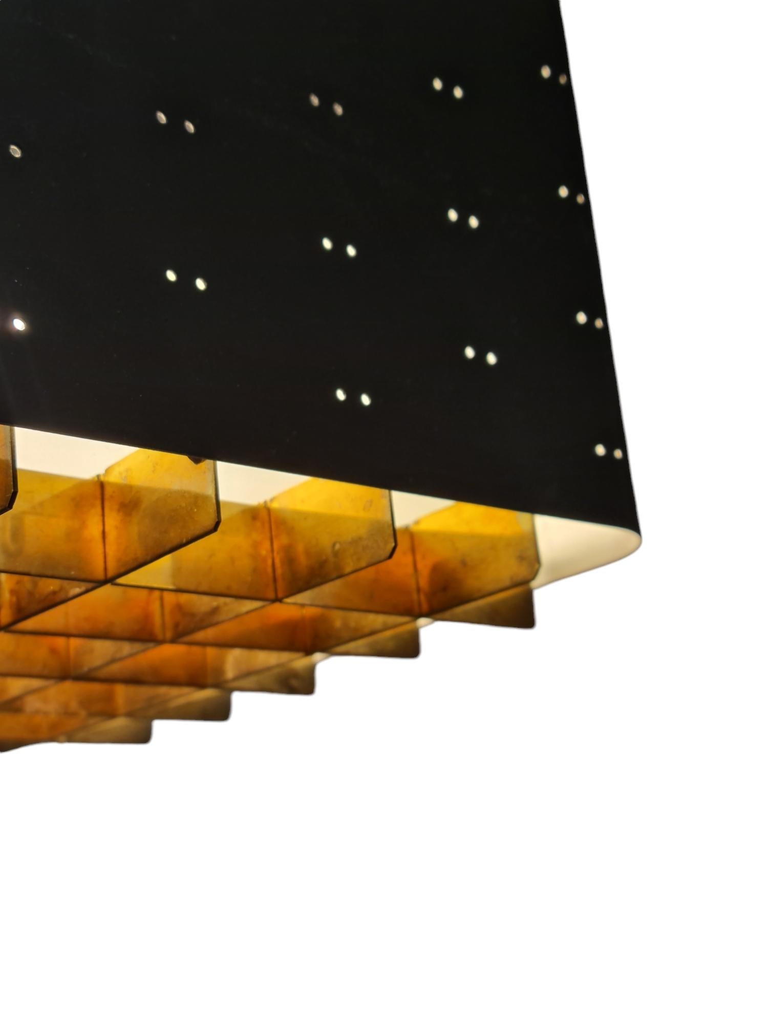 Lampada da soffitto Paavo Tynell Starry Sky 9068 in nero e ottone, Idman 1950s In condizioni buone in vendita a Helsinki, FI