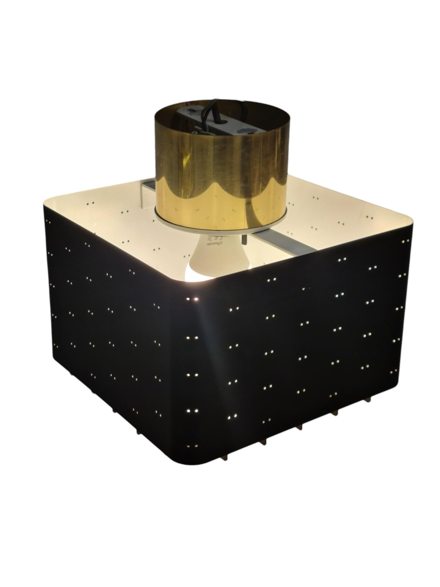 Lampada da soffitto Paavo Tynell Starry Sky 9068 in nero e ottone, Idman 1950s in vendita 1