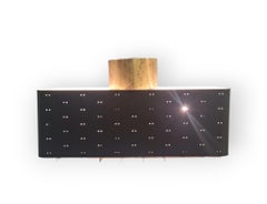 Paavo Tynell "Starry Sky" Ceiling Lamp 9068 in Black & Brass, Idman 1950s
