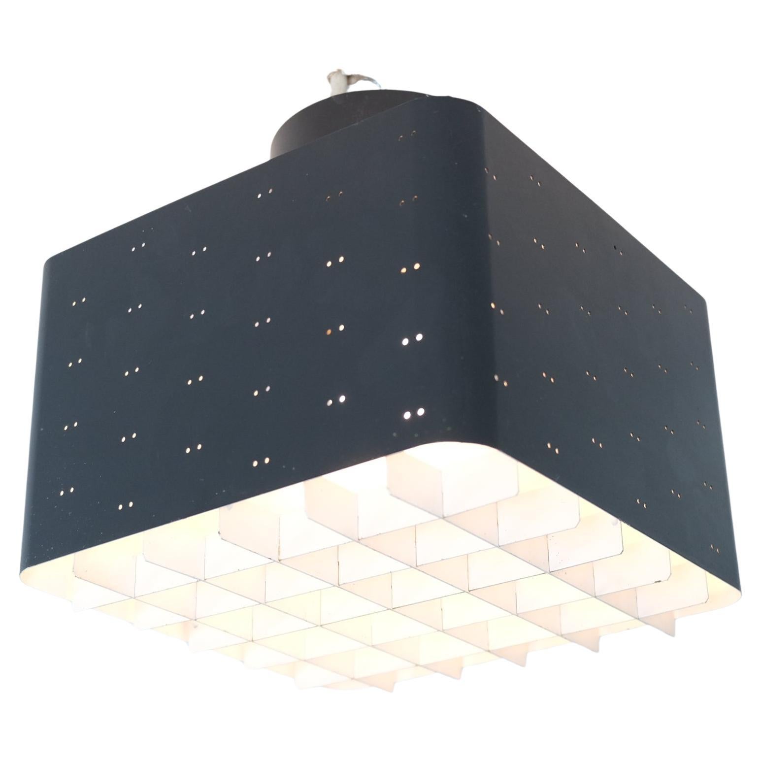 Paavo Tynell Starry Sky Ceiling Lamp 9068 in Black & White, Idman 1950s